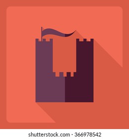 Flat modern design with shadow  Icon fortress