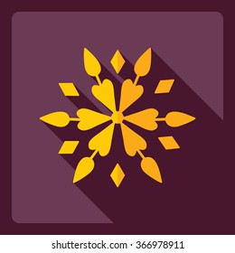Flat modern design with shadow  Icon snowflake