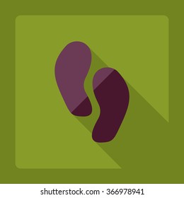 Flat modern design with shadow Icon  trace soles