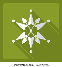 Flat modern design with shadow  Icon snowflake