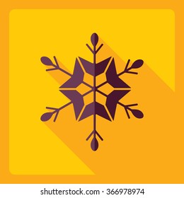 Flat modern design with shadow  Icon snowflake