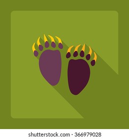 Flat modern design with shadow Icon  bear trail