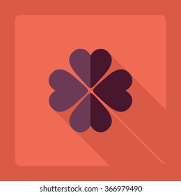 Flat modern design with shadow Icon  clover