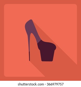 Flat modern design with shadow  Icon heel