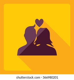Flat modern design with shadow  Icon couple in love