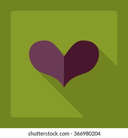 Flat modern design with shadow Icon  heart