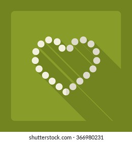 Flat modern design with shadow Icon  heart