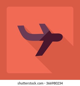 Flat modern design with shadow Icon  plane aircraft