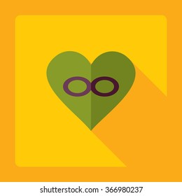 Flat modern design with shadow Icon  heart
