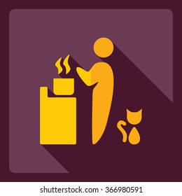 Flat modern design with shadow  Icon dining