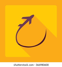 Flat modern design with shadow Icon  plane aircraft