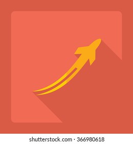 Flat modern design with shadow Icon  plane aircraft