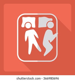 Flat modern design with shadow  Icon sleeping