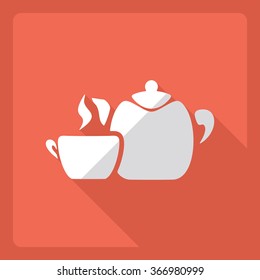Flat modern design with shadow  Icon tea