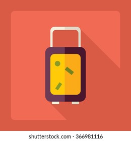 Flat modern design with shadow Icon  baggage