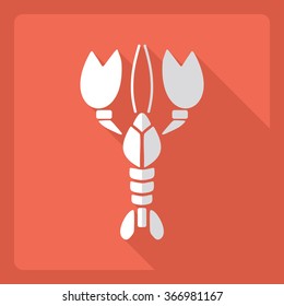 Flat modern design with shadow  Icon lobster