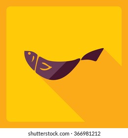 Flat modern design with shadow  Icon fish
