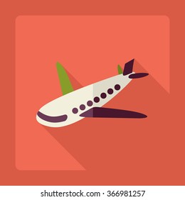 Flat modern design with shadow Icon  aircraft