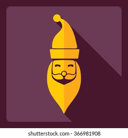 Flat modern design with shadow  Icon elves Father Christmas