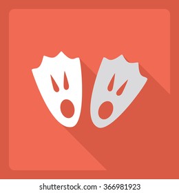 Flat modern design with shadow  Icon diving