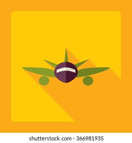 Flat modern design with shadow Icon  aircraft