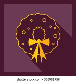 Flat modern design with shadow  Icon mistletoe