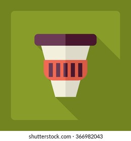 Flat modern design with shadow Icon  a cup of coffee