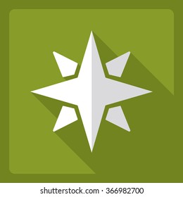 Flat modern design with shadow  Icon compass