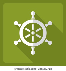 Flat modern design with shadow  Icon steering wheel