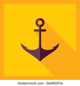 Flat modern design with shadow  Icon anchor