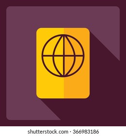 Flat modern design with shadow  Icon ticket