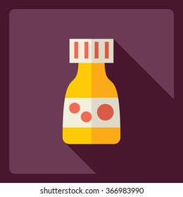Flat modern design with shadow  Icon flask