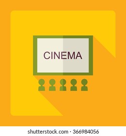 Flat modern design with shadow Icon  cinema