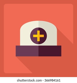 Flat modern design with shadow  Icon medical cap