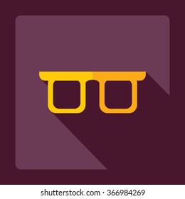 Flat modern design with shadow Icon 3D glasses