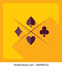 Flat modern design with shadow  Icon poker 