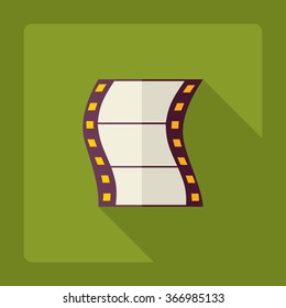 Flat modern design with shadow Icon reel of film