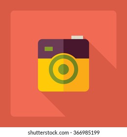 Flat modern design with shadow Icon camera