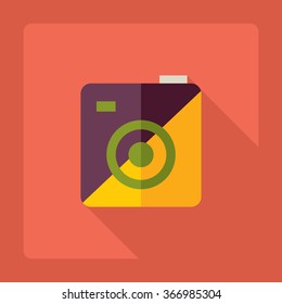 Flat modern design with shadow Icon camera