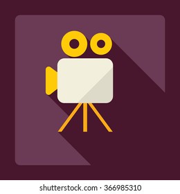 Flat modern design with shadow Icon video camera