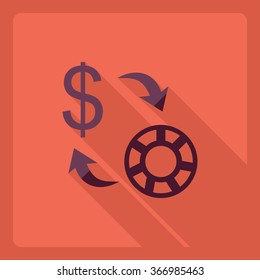 Flat modern design with shadow  Icon chips