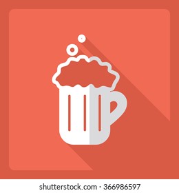 Flat modern design with shadow  Icon beer