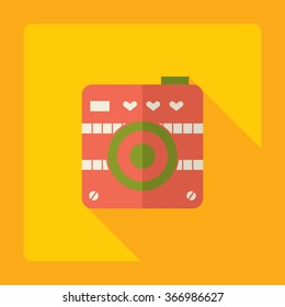 Flat modern design with shadow Icon camera