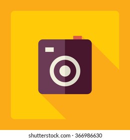 Flat modern design with shadow Icon camera