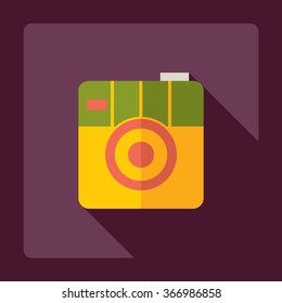 Flat modern design with shadow Icon camera