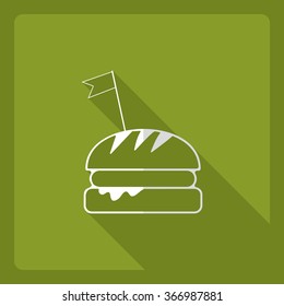 Flat modern design with shadow  Icon hamburger