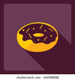 Flat modern design with shadow  Icon donut