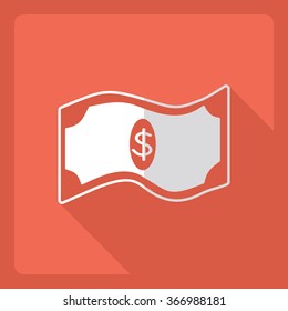 Flat modern design with shadow  Icon dollar