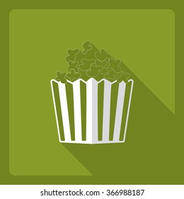 Flat modern design with shadow  Icon popcorn