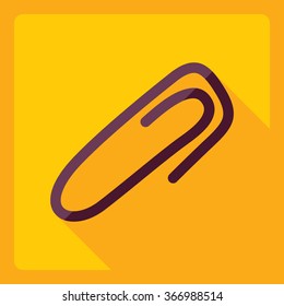 Flat modern design with shadow  Icon paperclip